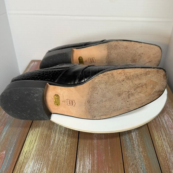 Stacy Adams Men's Genuine Snake Skin and Leather  Men's Size 12M Black Lace up D - Picture 10 of 11